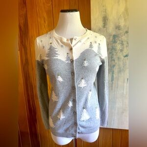 Talbots Sz SmallP Winter Holiday Cardigan classic sweater @ Cashmere & G…